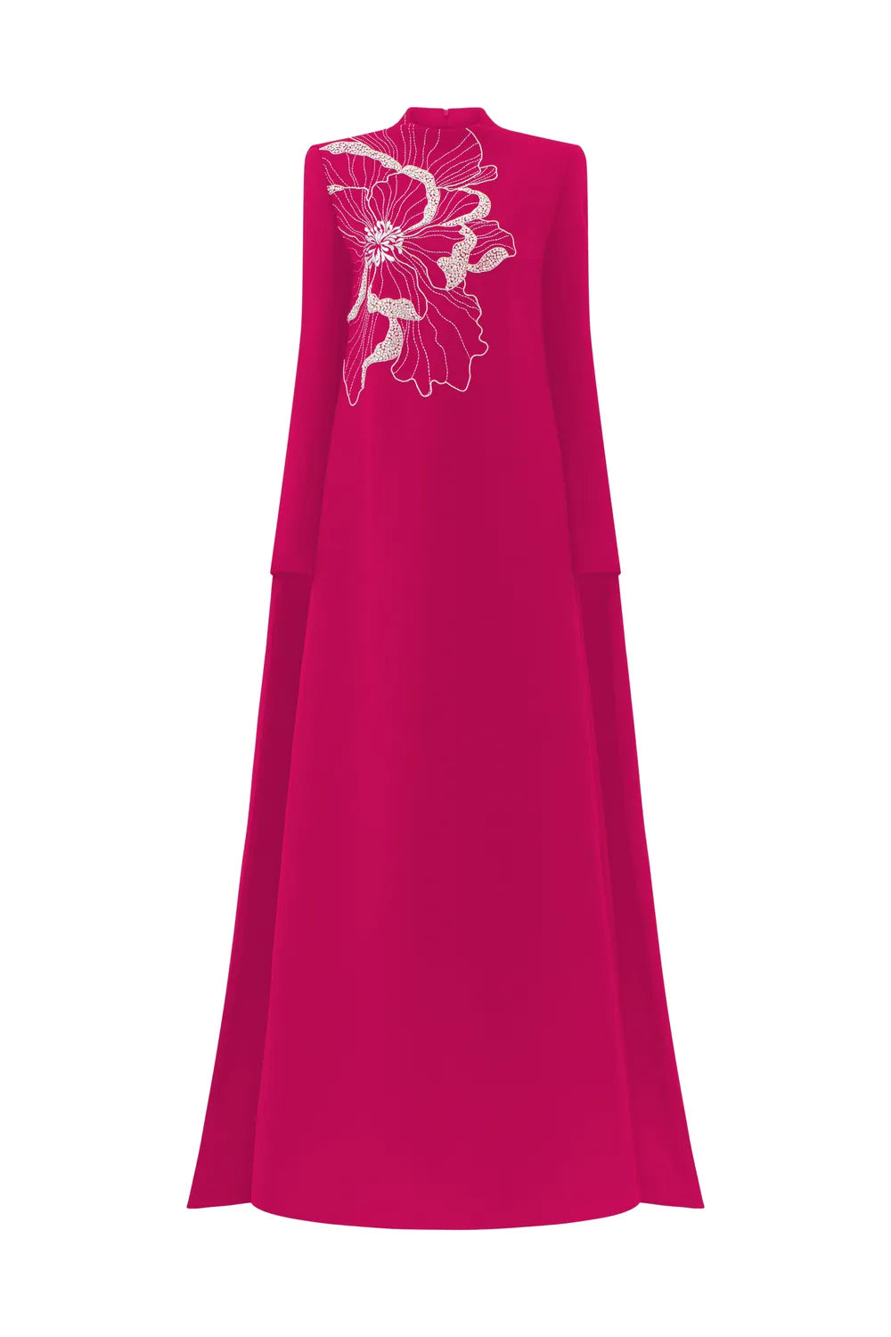 High Neck Long Back Flap Dress